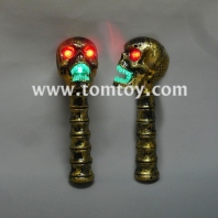 bronze led flashing skull head wand with sound tm02614