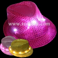 led light up sequin fedora hat tm-049