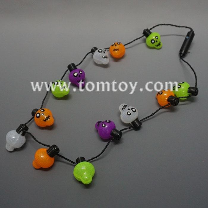 Light Up Multicolor Skull Necklace Tomtoy