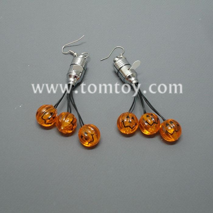 Light Up Pumpkin Earrings-Tomtoy