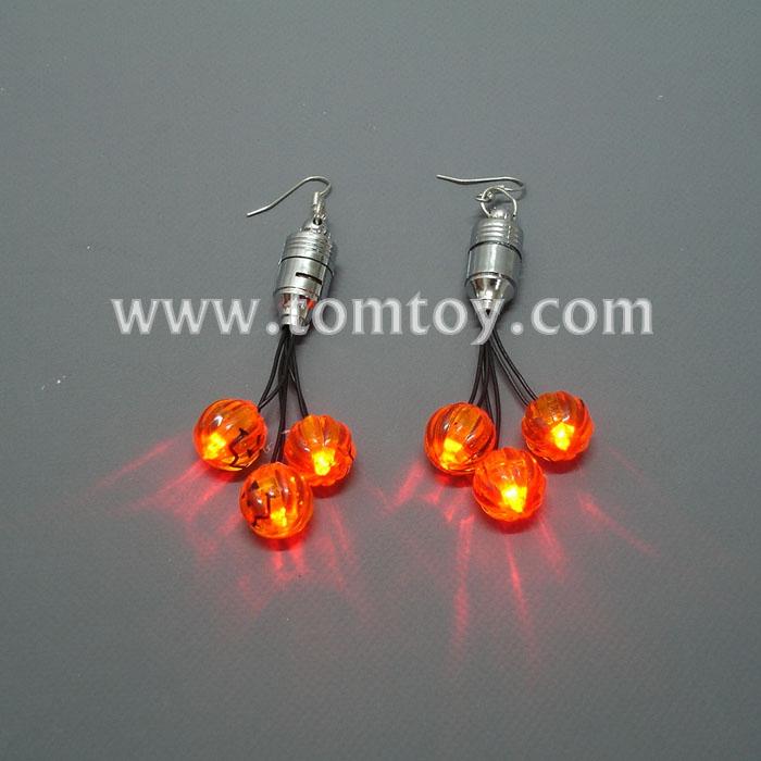 Light Up Pumpkin Earrings-Tomtoy